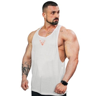 RED LINE WHITE TANK TOP